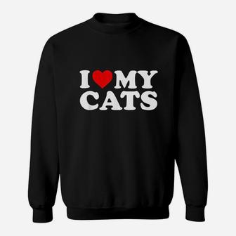 I Love My Cats With Heart Sweatshirt - Thegiftio UK