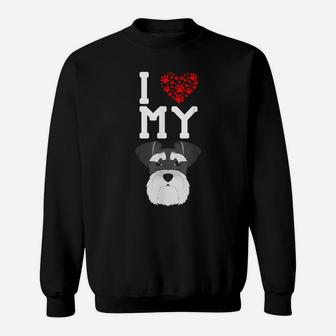I Love My Dog - Schnauzer Animal Lover Best Friend Sweatshirt | Crazezy CA