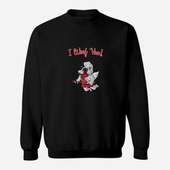 I Love My French Bulldog Frenchie Cupid Dog Valentines Day Sweatshirt - Monsterry UK