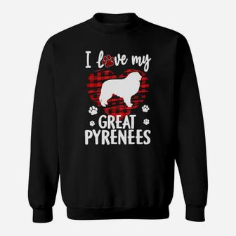 I Love My Great Pyrenees Valentine Dog Sweatshirt - Monsterry