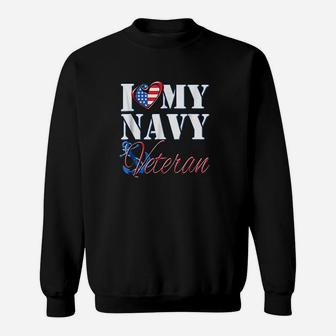 I Love My Navy Veteran Patriotic Sailor Sweatshirt | Crazezy
