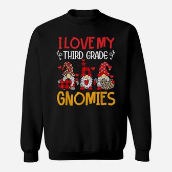 I Love My Third Grade Gnomies Valentine Heart Teacher Sweatshirt - Monsterry AU