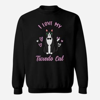 I Love My Tuxedo Cat Sweatshirt Sweatshirt | Crazezy