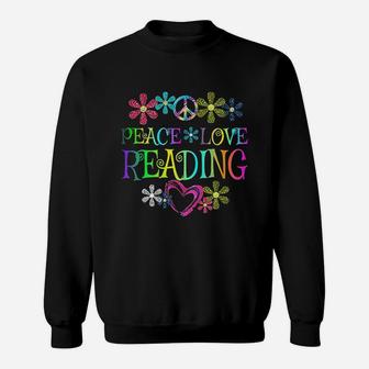 I Love Reading Peace Love Reading Sweatshirt | Crazezy DE