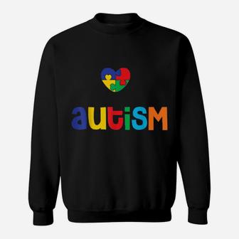 I Love Someone With Autism Puzzle Heart Valentines Day Sweatshirt - Monsterry