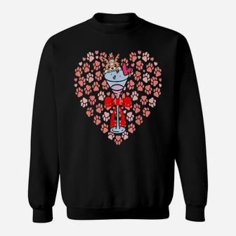 I Love You Martini Dog Valentines Day Heart Paws Sweatshirt - Monsterry DE