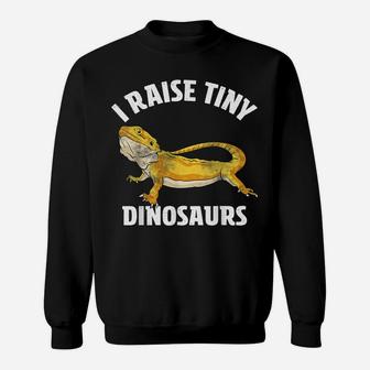 I Raise Tiny Dinosaurs Bearded Dragon Mom Dad Kids Gift Sweatshirt | Crazezy