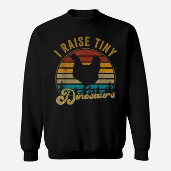 I Raise Tiny Dinosaurs Vintage Retro 70S Chicken Silhouette Sweatshirt | Crazezy
