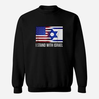 I Stand With Israel Patriotic Usa And Israel Flag Sweatshirt - Thegiftio UK
