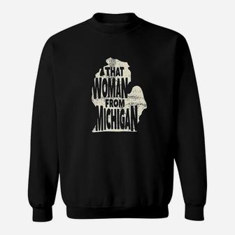I Stand With That Woman From Michigan Map Cream Sweatshirt - Thegiftio UK