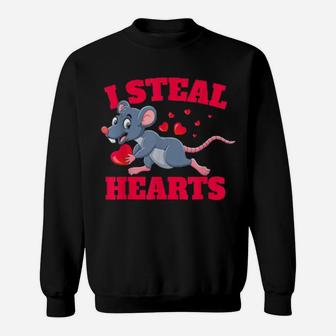 I Steal Hearts Mouse Love Valentine's Day Idea Sweatshirt - Monsterry