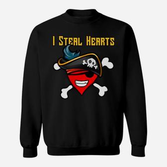 I Steal Hearts Pirate Funny Valentines Day For Boys Sweatshirt - Thegiftio UK