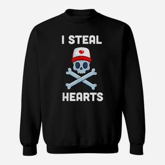 I Steal Hearts Valentines Day Pirate Boys Valentine Boy Sweatshirt | Crazezy DE