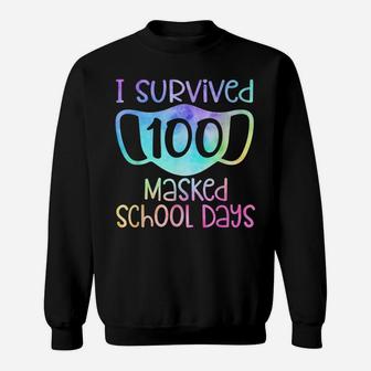 I Survived 100 Masked School Days Kids 100Th Day Celebration Sweatshirt | Crazezy