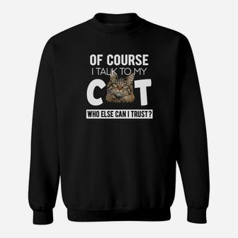 I Talk To My Cat Sweatshirt - Monsterry