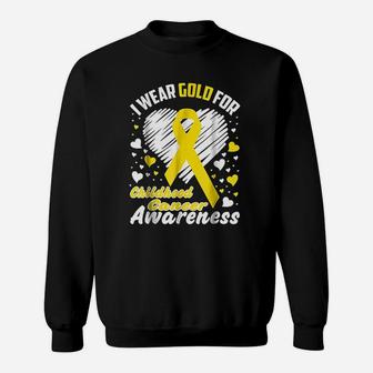 I Wear Gold For Childhood Sweatshirt | Crazezy CA