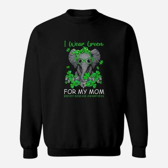 I Wear Green For My Mom Kidney Disease Awareness Elephant Sweatshirt | Crazezy