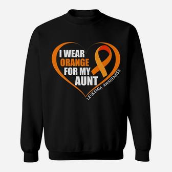 I Wear Orange For My Aunt Leukemia Awareness Sweatshirt | Crazezy AU