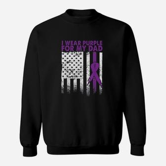 I Wear Purple For My Dad Sweatshirt | Crazezy