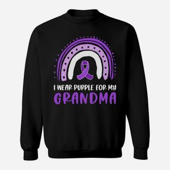 I Wear Purple For My Grandma Alzheimer's Awareness Ribbon Sweatshirt | Crazezy