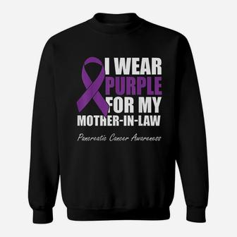 I Wear Purple For My Mother In Law Pancreatic Sweatshirt | Crazezy CA