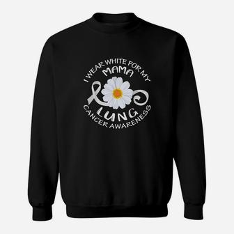 I Wear White For My Mama Canker Awareness Flower Sweatshirt | Crazezy DE
