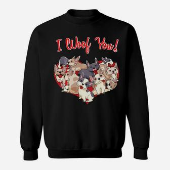 I Woof You French Bulldog Frenchie Valentines Day Sweatshirt - Monsterry DE