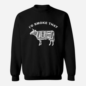 I'd That Cow Bbq Meat Sweatshirt | Crazezy