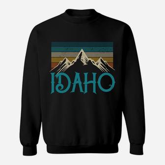 Idaho Vintage Mountains Nature Hiking Pride Souvenirs Gift Sweatshirt | Crazezy UK