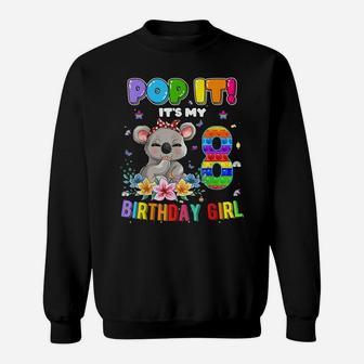 I'm 8 Years Old 8Th Birthday Koala Girls Pop It Sweatshirt | Crazezy