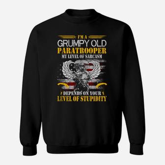 I'm A Grumpy Old Paratrooper Flag Tshirt, Veterans Day Gift Sweatshirt Sweatshirt | Crazezy AU