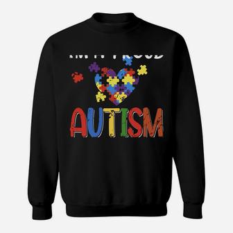 I'm A Proud Autism Auntie Autism Awareness Costume Heart Sweatshirt | Crazezy