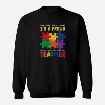 Im A Proud Teacher Students Autistic Autism Awareness Sweatshirt - Monsterry UK