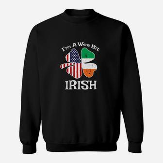 Im A Wee Bit Irish Lucky Clover American Irish Flag Sweatshirt - Monsterry CA