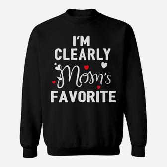 I'm Clearly Mom's Favorite Funny Sibling Humor Gift Sweatshirt | Crazezy CA