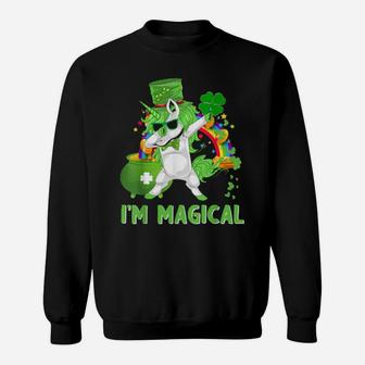 Im Magical Irish Dabbing Unicorn Toddler St Patricks Day Sweatshirt - Monsterry