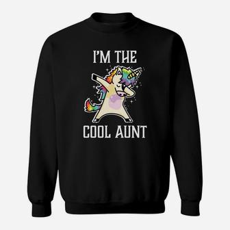 Im The Cool Aunt Dabbing Rainbow Unicorn Sweatshirt - Thegiftio UK
