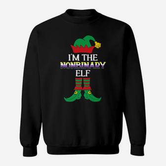 I'm The Nonbinary Elf Funny Xmas Gift Family Group Lgbtq Sweatshirt | Crazezy DE