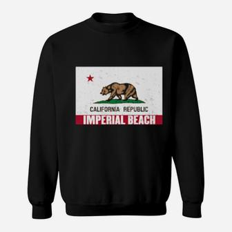 Imperial Beach California Distressed Ca Republic Flag Sweatshirt - Monsterry