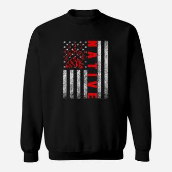 Indigenous Peoples Day Indian Native American Flag Bear Paw Sweatshirt | Crazezy