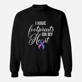 Infant Loss Footprint Mom Dad Pregnancy Baby Miscarriage Sweatshirt | Crazezy