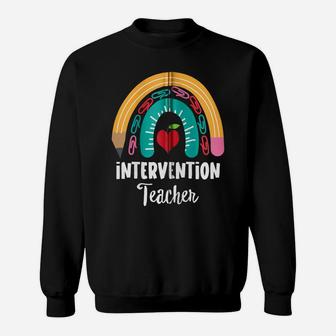 Intervention Teacher, Funny Boho Rainbow For Teachers Zip Hoodie Sweatshirt | Crazezy