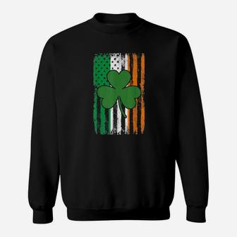 Irish American Flag Ireland Shamrock St Patricks Sweatshirt - Monsterry CA