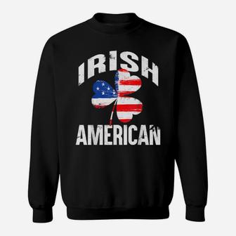 Irish American Us Flag Shamrock St Patricks Day Sweatshirt - Monsterry CA