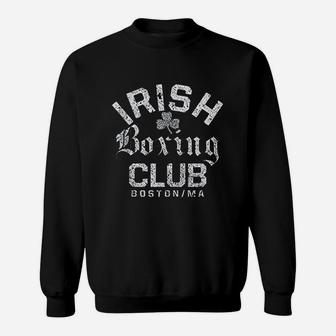 Irish Boxing Club Boston Shamrock Distressed Gift Sweatshirt - Thegiftio