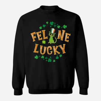 Irish Cat Leprechaun Im Feline Lucky Shamrock Sunglasses Sweatshirt - Monsterry
