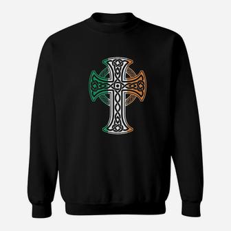 Irish Celtic Cross Christ Celtic Knot Ireland Flag Shamrock Sweatshirt - Thegiftio UK