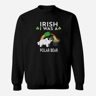 Irish I Was A Polar Bear Leprechaun St Patricks Day Sweatshirt - Thegiftio UK
