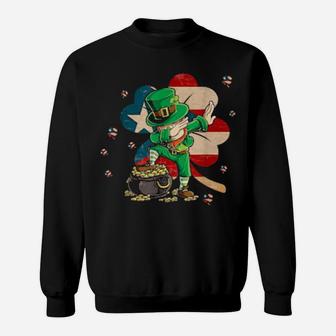 Irish Puerto Rico Dabbing Leprechaun St Patricks Day Sweatshirt - Monsterry