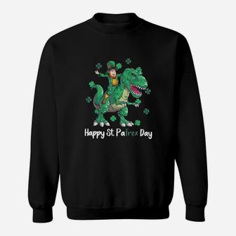 Irish Riding Dinosaurs Happy St Patricks Day Sweatshirt - Monsterry